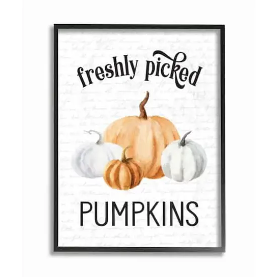 Stupell Industries Freshly Picked Pumpkins Print with Black Frame Wall Accent {1}