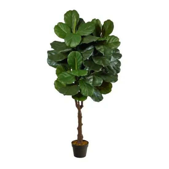 4.5ft. Potted UV Resistant Fiddle Leaf Fig Tree {1}