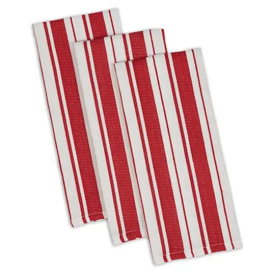 DII&reg; Tomato Stripe Gourmet Dishtowel (Set of 3) {1}