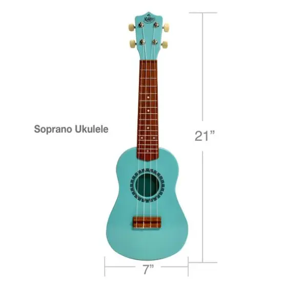 Salus KaKo'o 21" Seafoam Green Professional Wooden Ukulele Set {3}