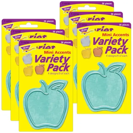Trend Enterprises&reg; I Heart Metal Apples Mini Accents&reg; Variety Pack, 6 Packs of 36 {1}