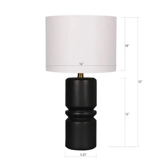 22" Black Ceramic Table Lamp with White Fabric Shade by Ashland&reg; {5}
