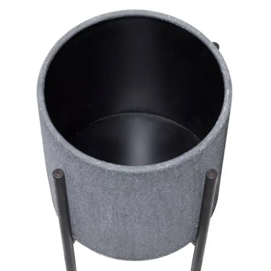 Modern Metal Planter Set Dark Gray {7}