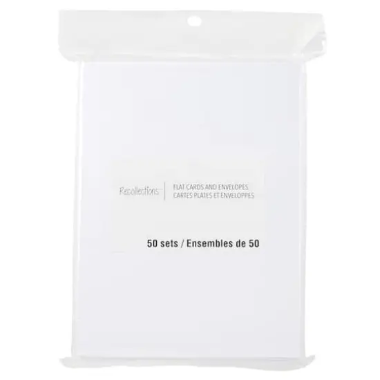 50 Sets of White Flat Cards & Envelopes by Recollections&trade;, 5" x 7" {1}