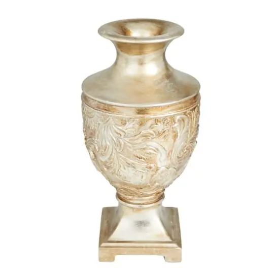 Gold Polystone Traditional Vase, 7" x 7" x 7" {1}
