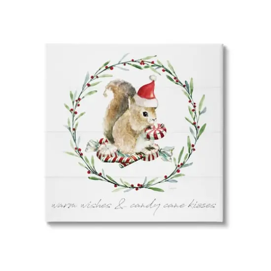 Stupell Industries Warm Wishes & Candy Kisses Phrase Canvas Wall Art {1}