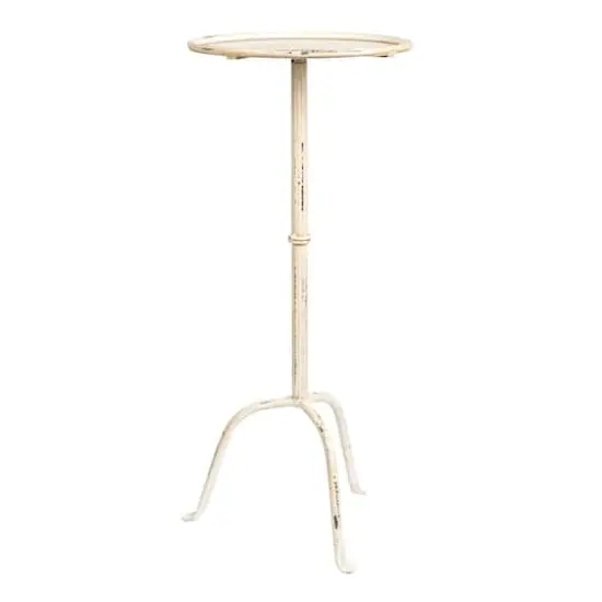 Hello Honey® 28" Metal Martini Cocktail Table Antique White {1}