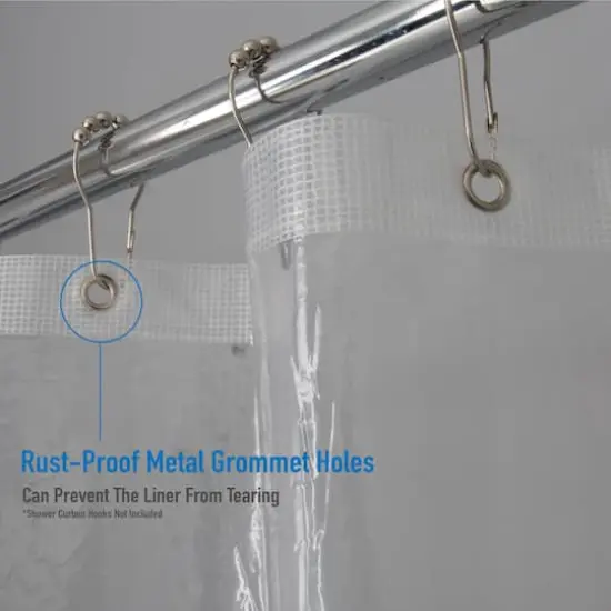 Bath Bliss Heavyweight PEVA Shower Liner with 5 Mesh Pockets {7}