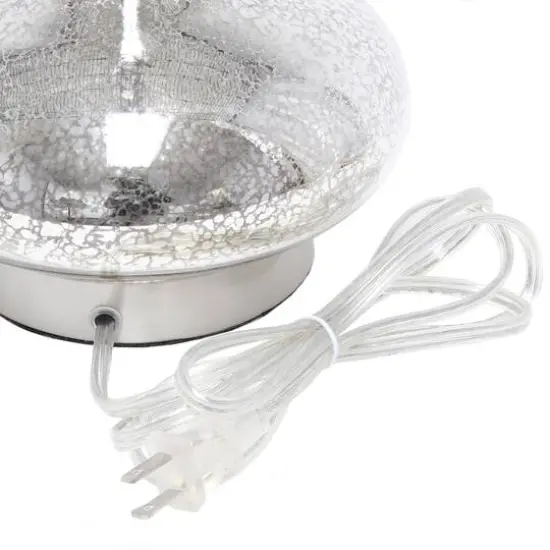 Lalia Home 23.5" Glass Dollop Table Lamp with White Fabric Shade Mercury {9}