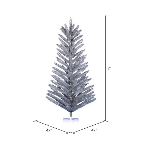7ft. Unlit Vintage Aluminum Artificial Christmas Tree {5}