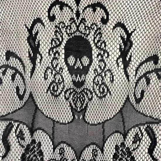 37.5" Skull Damask Lace Curtain by Ashland&reg; {3}