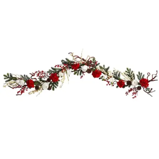 6ft. Hydrangea with White Roses Garland {1}