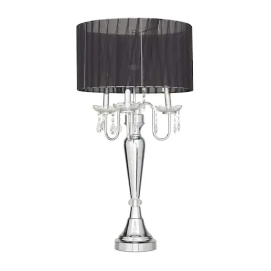 Silver Metal Table Lamp 16" x 16" x 31" {1}