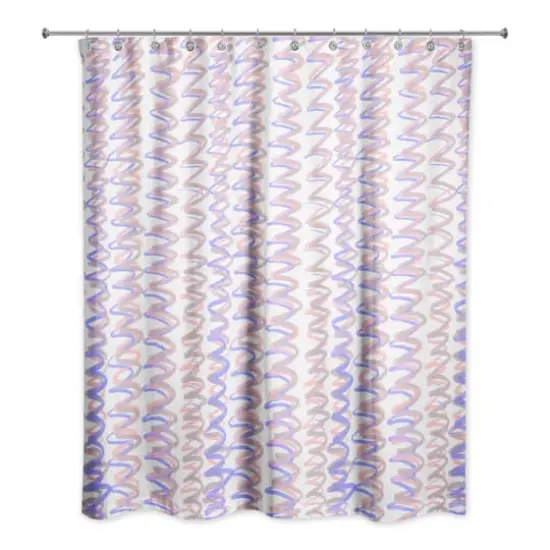 74" Squiggles Shower Curtain Purple {1}