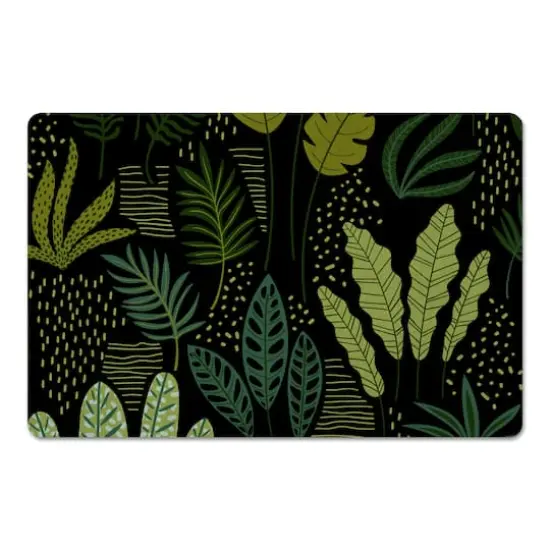 Fun Leaves On Black 27" x 18" Floor Mat {4}