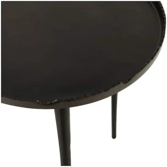 21" Aluminum Accent Table with Tray Top Black {4}