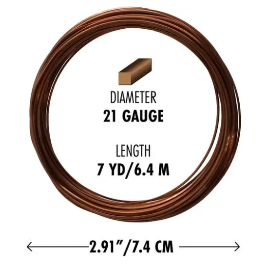The Beadsmith&reg; Wire Elements&trade; 21 Gauge Tarnish Resistant Medium Temper Square Wire, 7yd. Antique Copper {7}