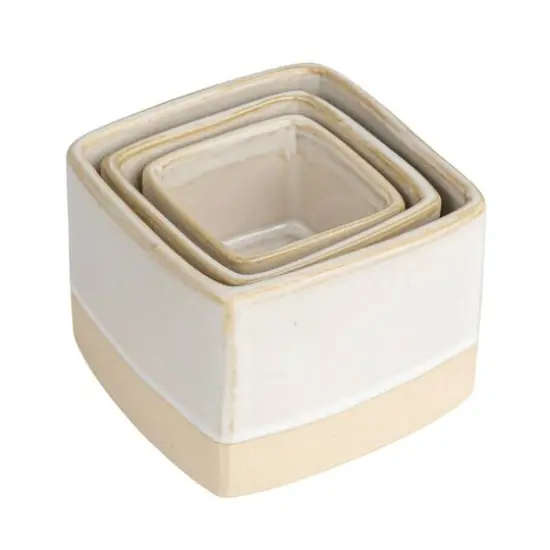Hello Honey&reg; Cream Ceramic Nesting Container Set {9}