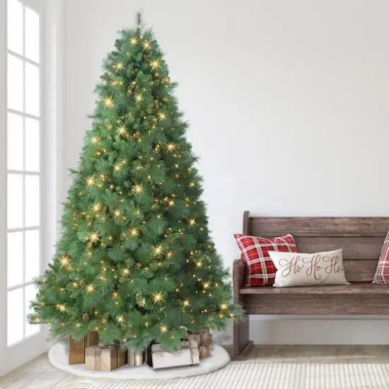 7.5ft. Pre-Lit Traditions Pine Artificial Christmas Tree, Clear Incandescent Lights {4}
