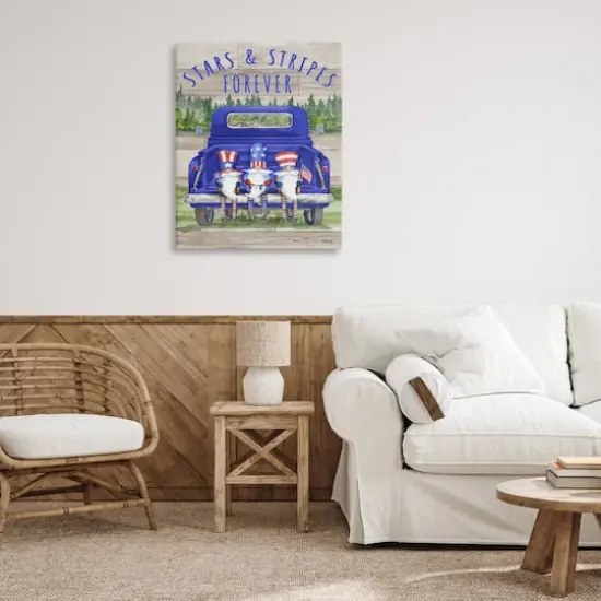 Stupell Industries Stars & Stripes Forever Americana Gnomes Canvas Wall Art {3}