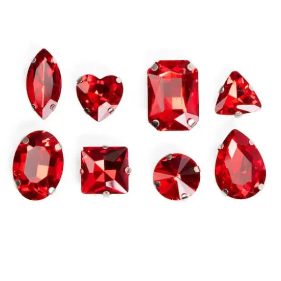 CousinDIY Silver Siam Glass Sew-On Rhinestones, 40ct. {3}