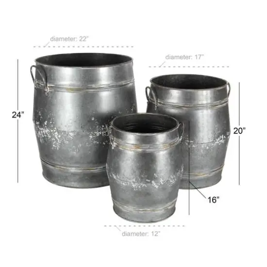 Metal Farmhouse Planter Set 16", 20" & 24" {7}