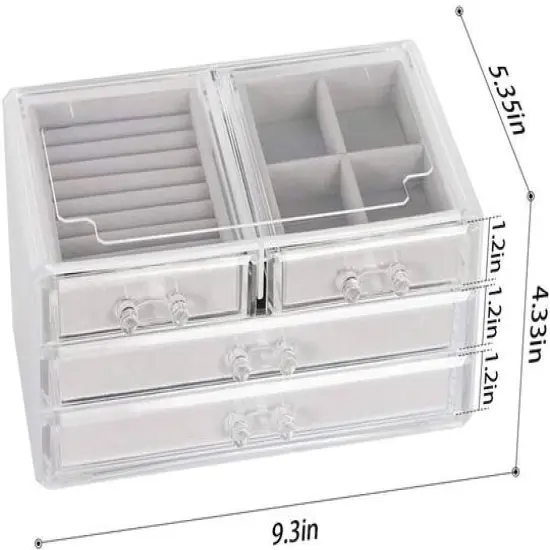 Iron Gray Triple Acrylic Jewelry Box {3}
