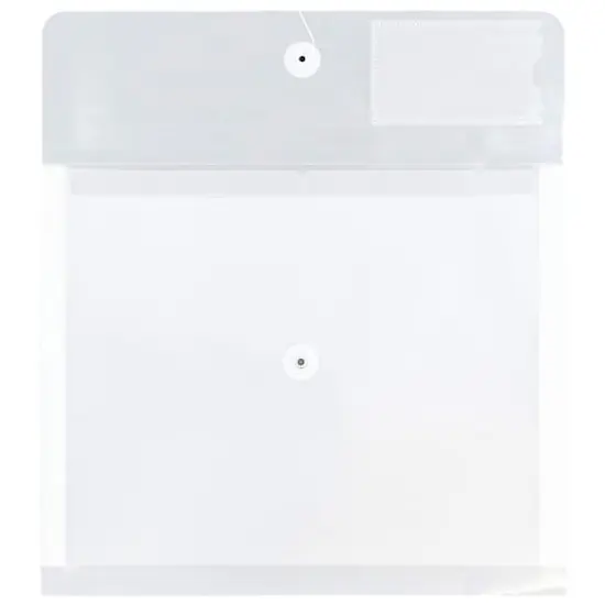 JAM Paper 12.75" x 10.5" Clear Plastic Button & String Tie Closure Envelopes, 12ct. {1}