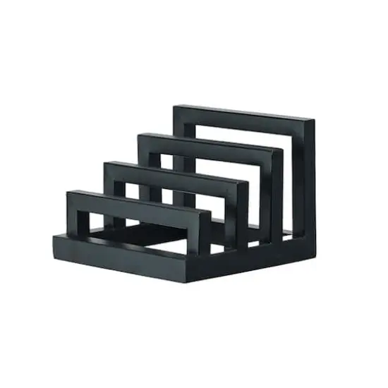 Hello Honey&reg; Tri-Sectional Black Metal Plate Stand Organizer {3}
