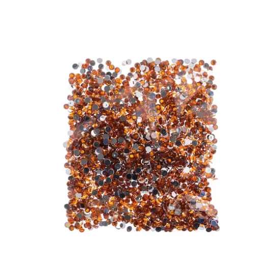 John Bead Acrylic Round Flat Back Rhinestones, 4mm Orange {4}