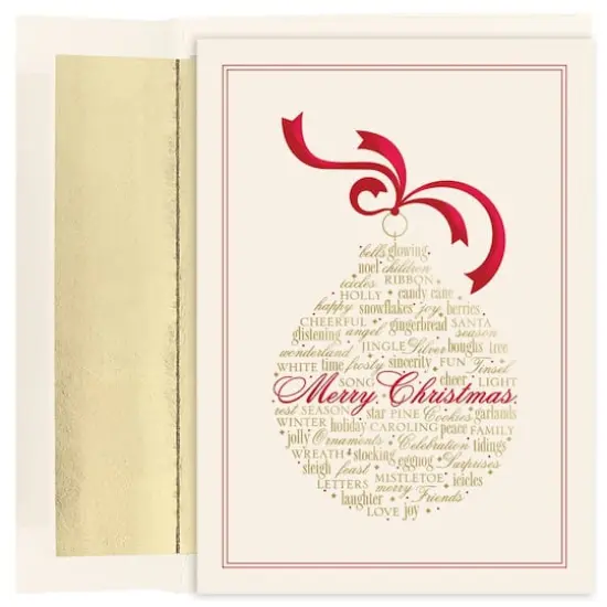 JAM Paper Words of Christmas Ornament Cards & Envelopes Set, 16ct. {1}