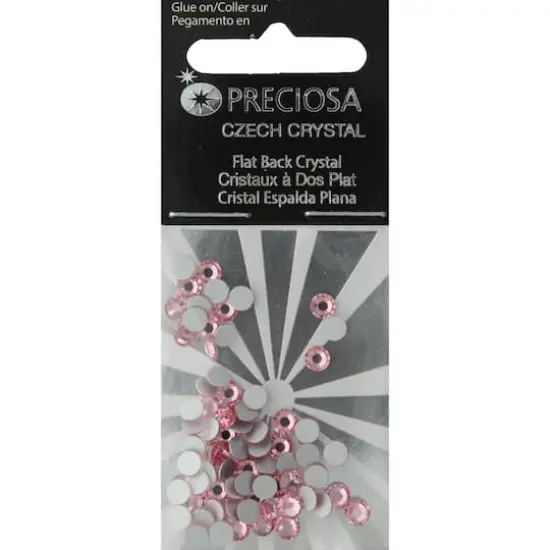 John Bead Preciosa VIVA12 Flat Back Czech Crystal Rhinestones, 4mm Light Rose {1}