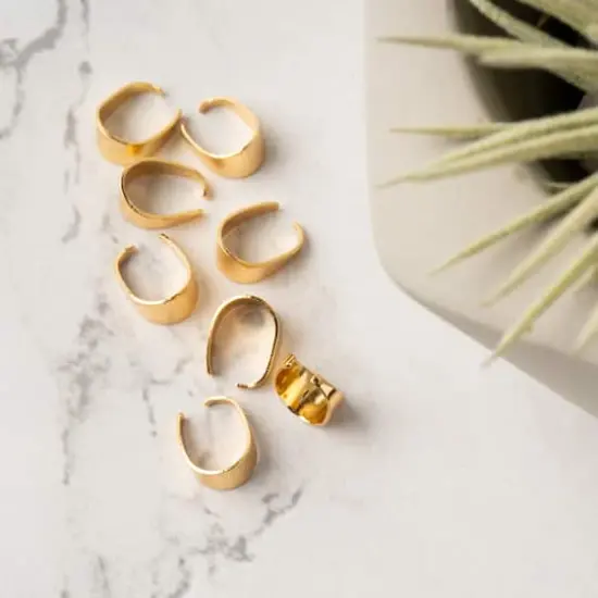 10mm 18K Gold-Plated Pinch Bails by Bead Landing&trade; {4}