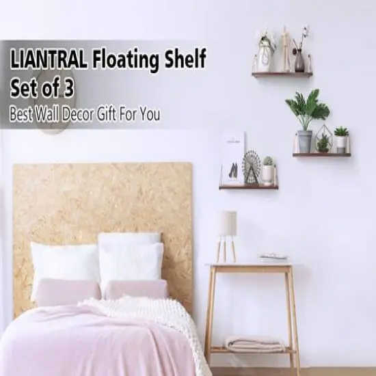 Rustic Wood Wall Shelves Set {5}