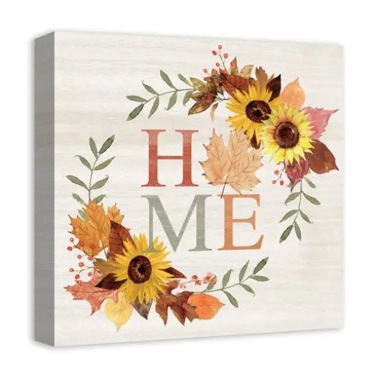 Autumn Home Wreath Canvas Wall Art {3}