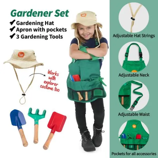Bintiva Scienctist Explorer Gardening Dress Up & Drama Play Trunk Set {8}