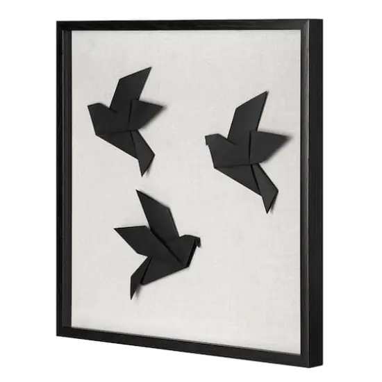 American Art Decor Silhouettes in Flight Paper & Linen Wall Art - 18" x 18" {1}