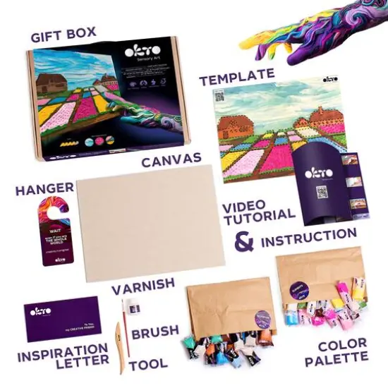 OKTO Sensory Art 3D Vincent Van Gogh Flower Beds in Holland Clay Painting Kit {3}