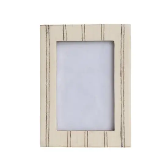 Hello Honey&reg; Cream & Gold Pinstripe Photo Frame {1}