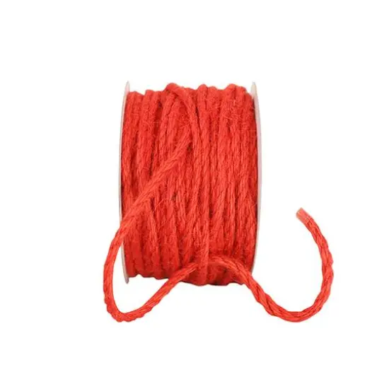 JAM Paper 1/8" x 25yd. Jute Cord Ribbon Red {2}