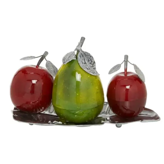 Multi Iron Traditional Decorative Fruit with Tray, 11" x 18" x 10" {1}