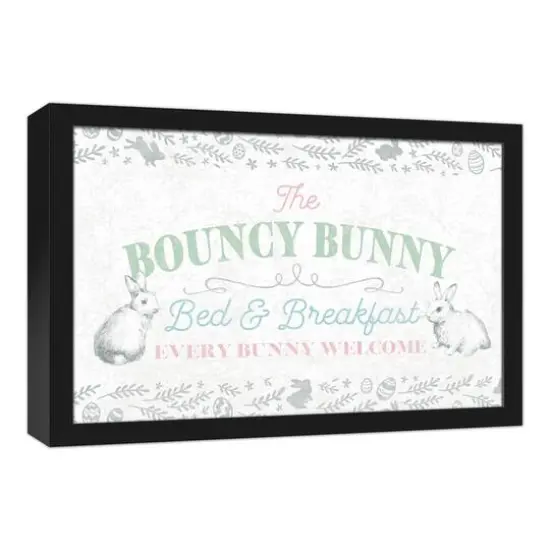 The Bouncy Bunny Bed & Breakfast Black Framed Canvas {3}