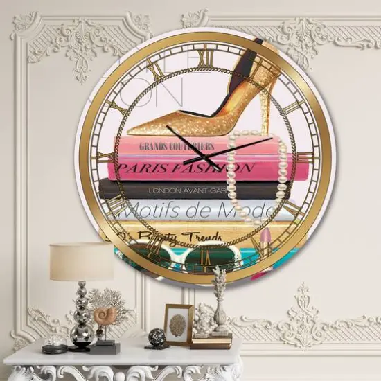 Designart 'Paris Glamourous Gold Style Iv Glam Wall Clock {3}