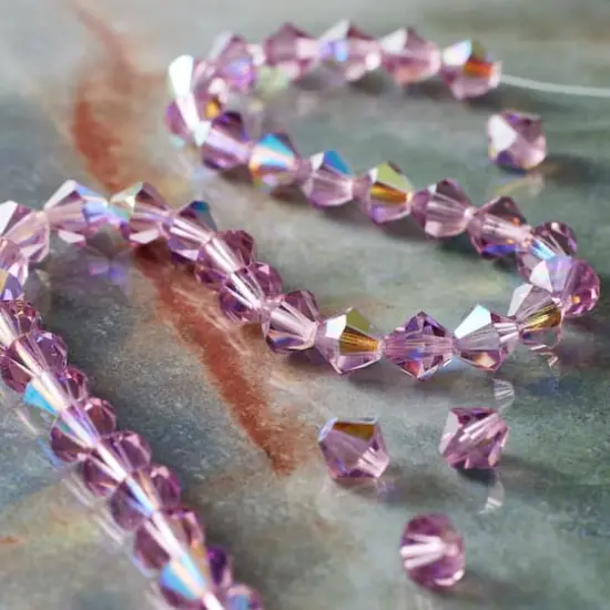 Preciosa Glass Crystal Bicone Beads, 6mm by Bead Landing&trade; Light Amethyst AB {3}