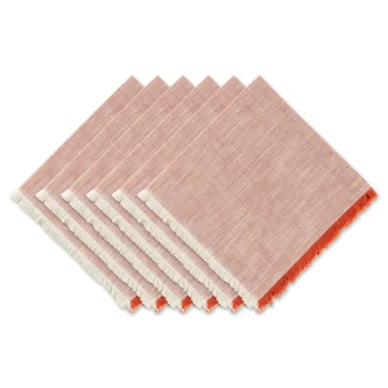 DII&reg; Burnt Orange Tonal Fringe Cloth Dinner Napkins, 6ct. {1}