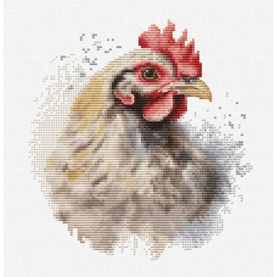Luca-S The Chicken Counted Cross Stitch Kit with Display Hoop {3}