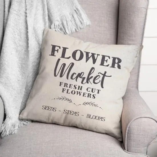 Flower Market Throw Pillow {3}