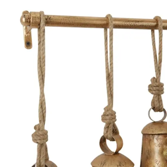 Brass Metal Bohemian Decorative Cow Bell, 48" x 5" x 28" {4}
