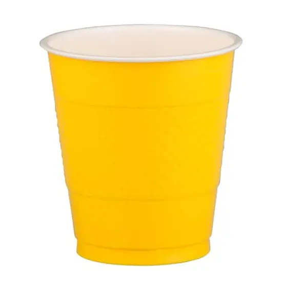 JAM Paper 12oz.Plastic Party Cups, 20ct. Yellow {3}