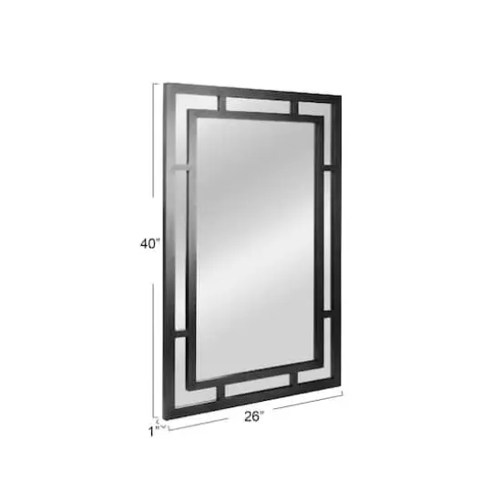 Hello Honey® 40" Geometric Art Deco Glass Wall Mirror Black {5}